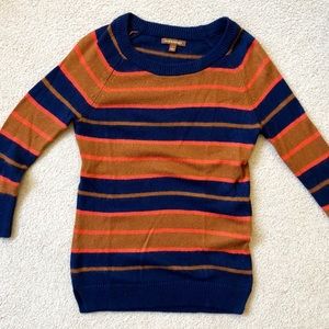 [Hive & Honey] Color Block Striped Sweater Cognac